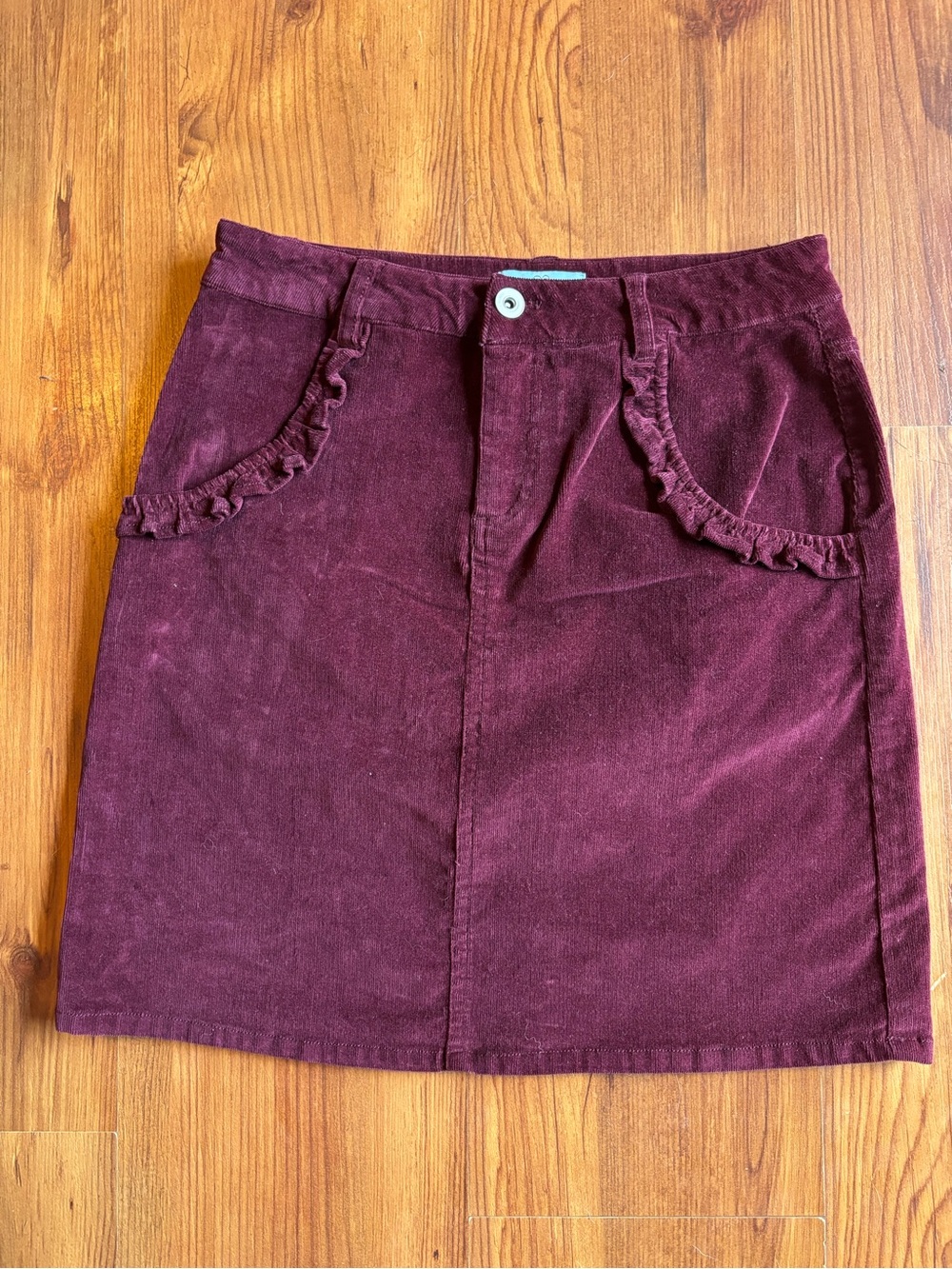 CeCe Corduroy Mini Skirt in Burgundy